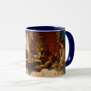 Caneca rezar pela auspiciosidade.