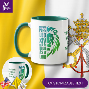 Caneca Reze por POPE LEO XIV Leão Negrito Católico