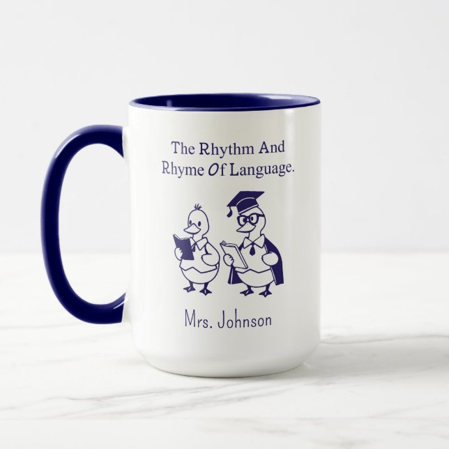 Caneca Rhythm & Rhyme Of Language Poetry Lover Design (Esquerda)