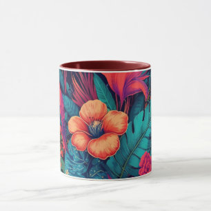 Caneca Rich Tropical Floral Patterno