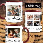Caneca Rico Tipo de Letra Melhor Tia Ever 6 Colagem de Fo<br><div class="desc">Duas fotos maiores e quatro menores colagens de fotos quadradas,  a melhor tia de todos os design. Podem encontrar-se cores diferentes no meu compro. Fácil de mudar as fotos! Basta escolher suas imagens favoritas e usar as opções personalizadas.</div>