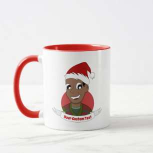 Caneca Rindo, cara, desenho de Natal Mug