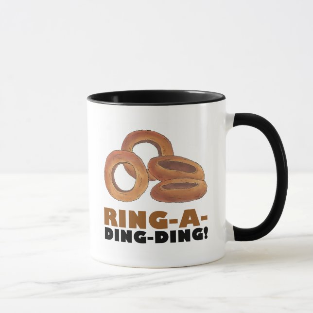 Caneca Ring-A-Ding Onion Ring Junk Foodie Gift (Direita)