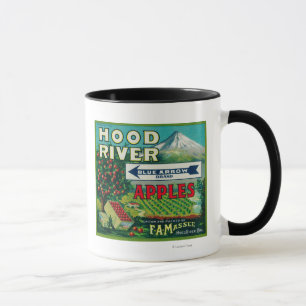 Caneca Rio azul de LabelHood da caixa de Apple da seta,