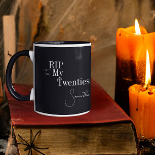 Caneca RIP 20s aniversário de 30 anos preto e branco