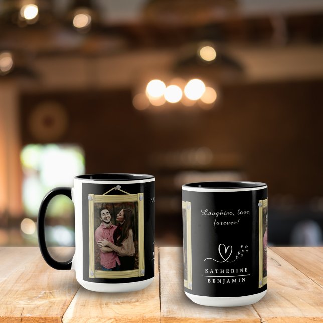Caneca Rir, amor, para sempre Casal que Namorados Foto (Criador carregado)