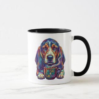 Caneca Rise and Grind Basset Hound Pop Art Coffee