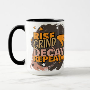 Caneca Rise Grind Decay Repeat – Crânio Engraçado de Hall