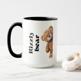 Caneca Rizzly cute teddy bear design funny quote