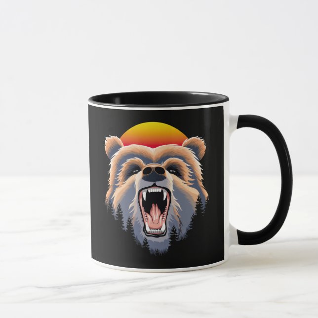 Caneca Roaring Grizzly Bear Face (Direita)