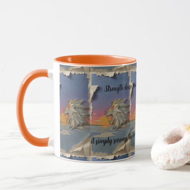 Caneca Roaring Lion Sunrise Papercut Mug (Com Donut)