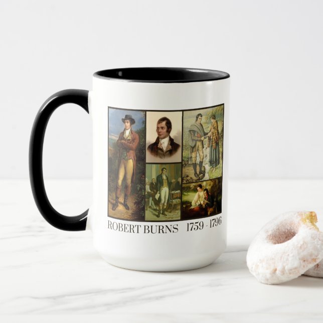 Caneca Robert Burns 1759 - 1796 Mug (Com Donut)