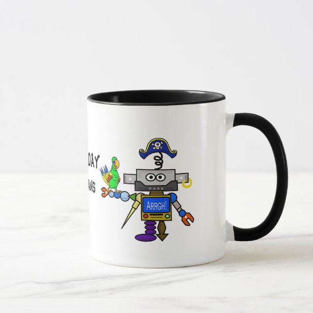 Caneca Robô Pirata "Fale Como Um Dia Pirata" (Direita)