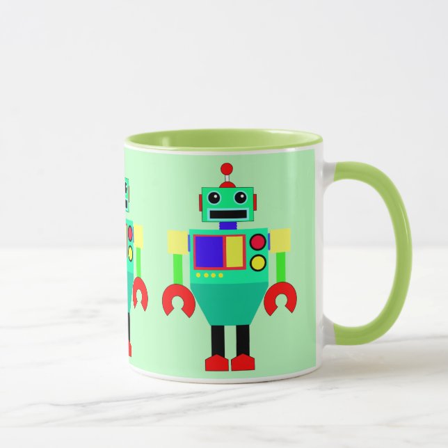 CANECA ROBÔ VERDE, VERMELHO E AMARELO (Direita)