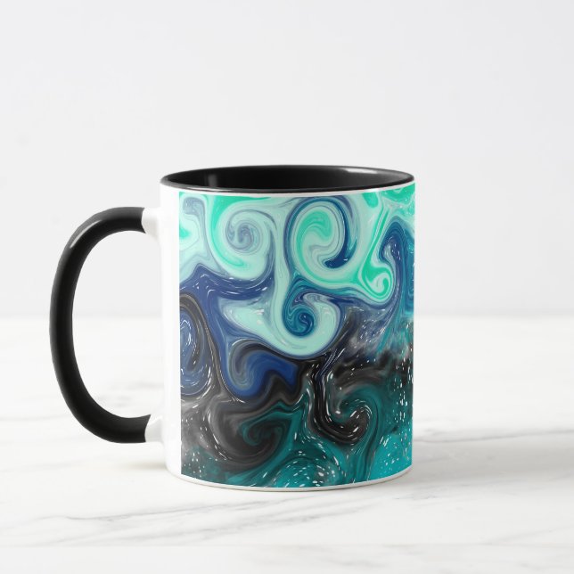 Caneca Rochas de mármore de artérias lacrimogêneas, azuis (Esquerda)