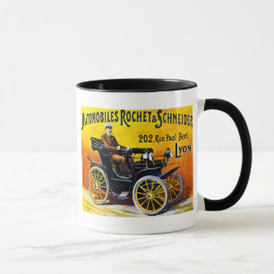 Caneca Rochet e automóveis de Schneider - anúncio do