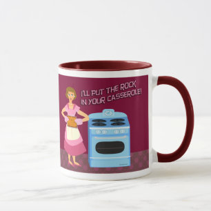 Caneca Rock and Casserole Kitsch Divertido Retro Humor