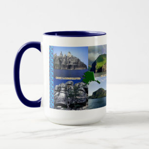 Caneca Rock Landscapes da Colagem do Alasca