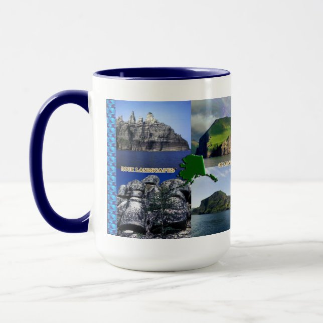 Caneca Rock Landscapes da Colagem do Alasca (Esquerda)