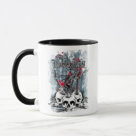 Caneca Rock n Roll Guitar Skulls