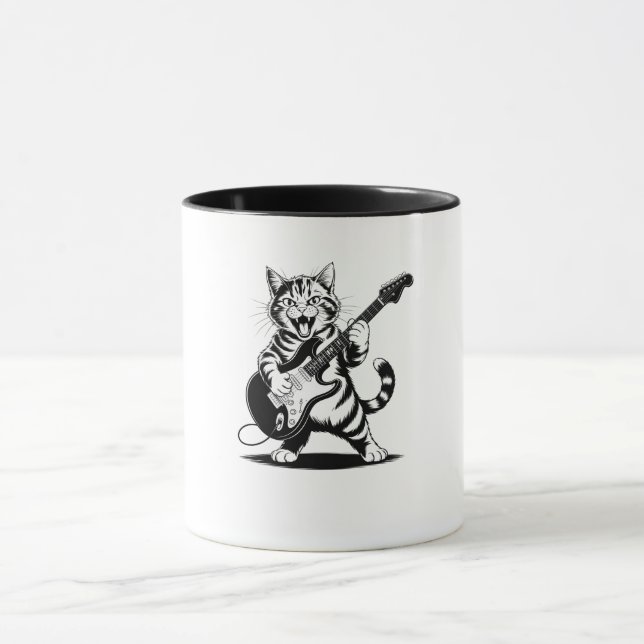 Caneca Rockstar Cat Guitar Solo – Funny Music Lover Gift (Centro)