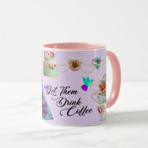 Caneca Rococo Marie Antoinette Deixa-Os Beber Café