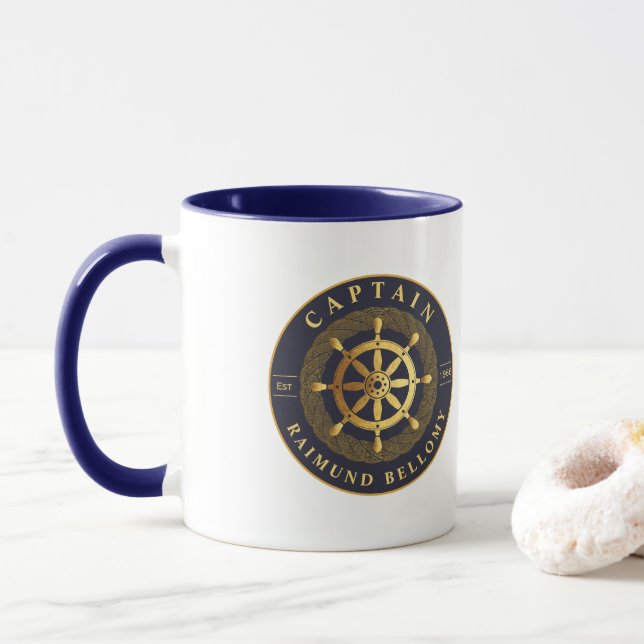 Caneca Roda do navio Dourado (Com Donut)