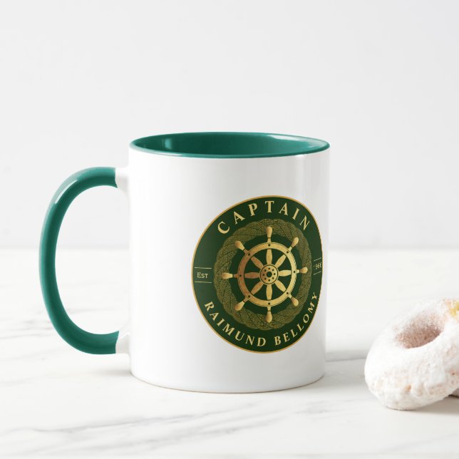 Caneca Roda do navio Dourado (Com Donut)