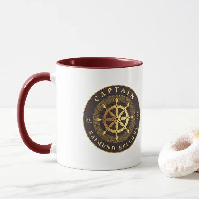 Caneca Roda do navio Dourado (Com Donut)