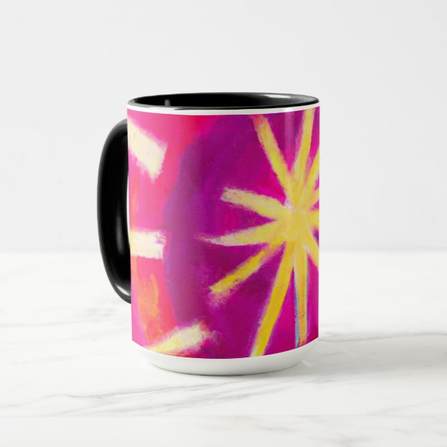 Caneca Roda rosa e amarela (Frente Esquerda)