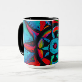 Caneca Roda Vermelha e Azul