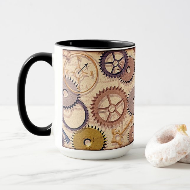 Caneca Rodas, Artes, Chaves, Tintas De Óleo De Mapas Anti (Com Donut)