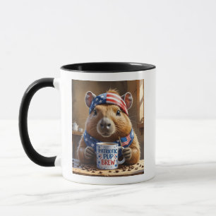 Caneca Roedor Patriótico Mug - Engraçado 'Merica Brew Cap