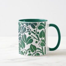Rolagem Verde Rústica Deixa Mug De Café