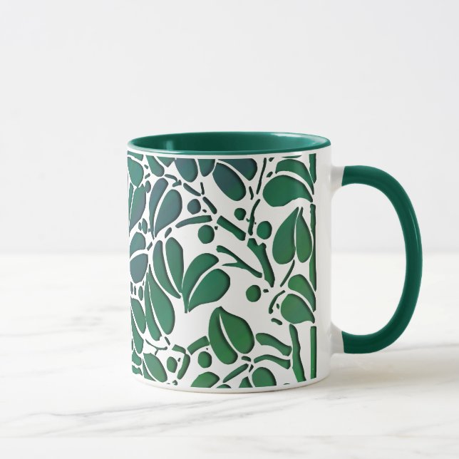 Caneca Rolagem Verde Rústica Deixa Mug De Café (Direita)