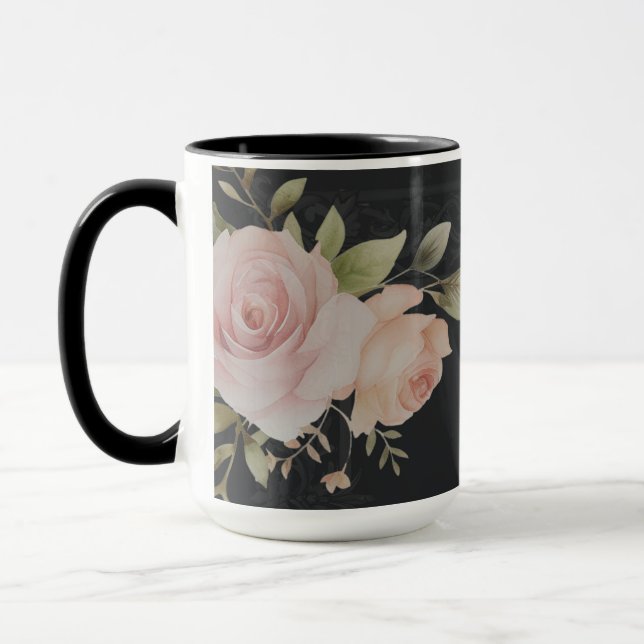 Caneca Rolamentos com rosas estilo vitoriano (Esquerda)