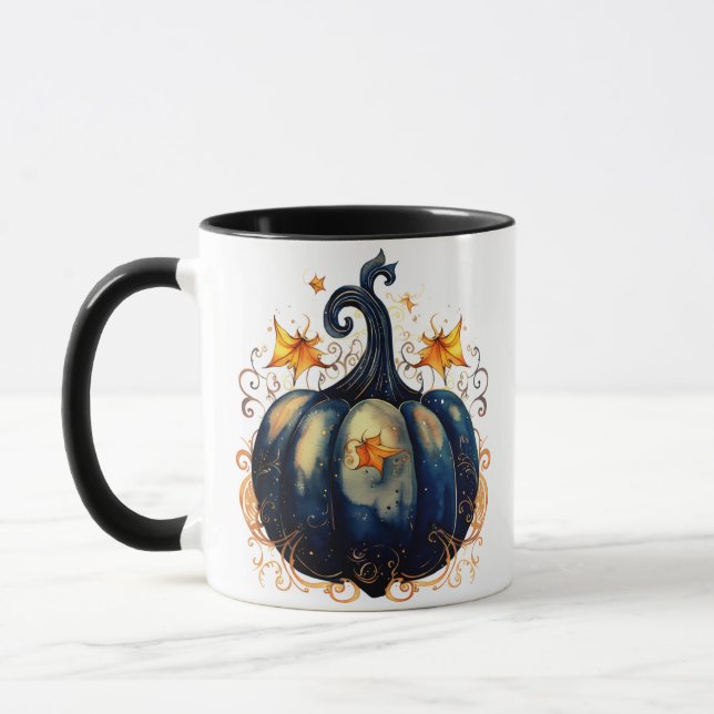 Caneca Rolamentos Dourados de Abóbora Azul Saem do Hallow (Esquerda)