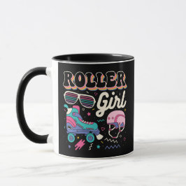 Caneca Roller Girl Skater Roller Retro Vintage Roller