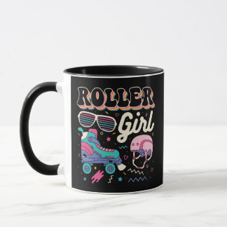 Caneca Roller Girl Skater Roller Retro Vintage Roller