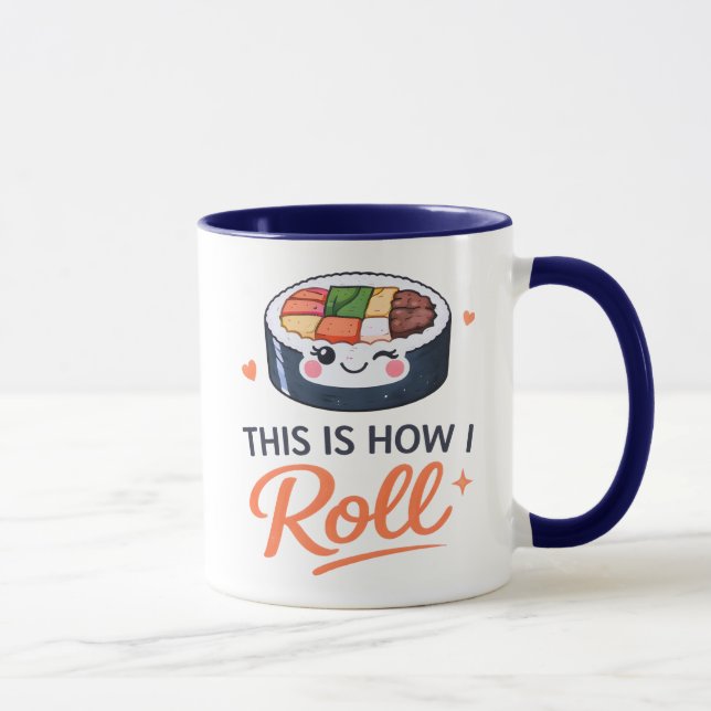 Caneca Rolo de Arroz Amante de Comida Coreana Kimbap Fofo (Direita)