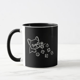 Caneca Rolo de Dados de RPG de Mesa do Bulldog Francês Ka