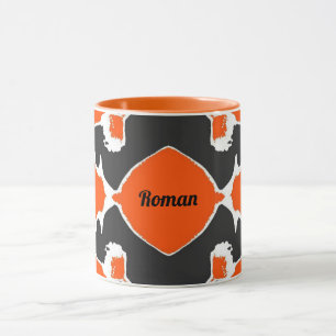 Caneca ROMAN ~ Zany 3D ~ Black White Tag