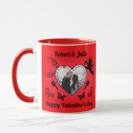 Caneca Romance Cute Red Heart Cupid Photo Valentines Day