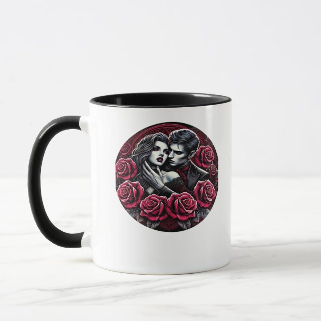 Caneca Romance Gótico Vampiro - Até A Morte Nos Faz Em Cl (Esquerda)
