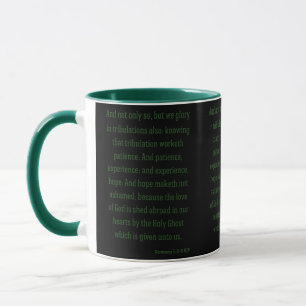 Caneca Romanos 5:3-5 Bíblia KJV Verso Dois Toneladas