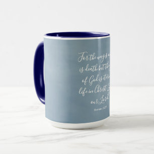 Caneca Romanos 6:23 Verso de Bíblia Personalizável