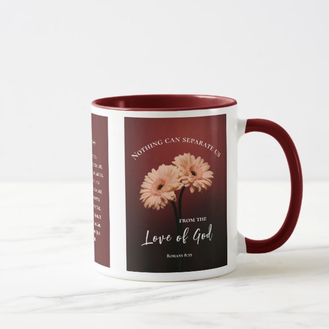 Caneca Romanos 8 38-39 Amor de Deus Bíblia Verso Rosa Flo (Direita)
