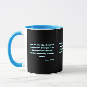 Caneca Romanos Escritura de Bíblia de 15:5 KJV - Dois Tom