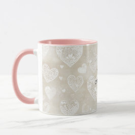 Caneca Romantic Cream Hearts