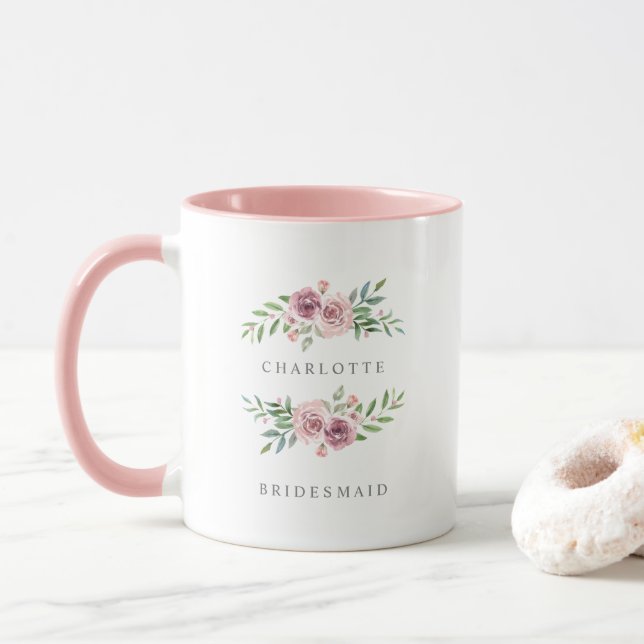 Caneca Romantic Pink Garland for Bridesmaids (Com Donut)